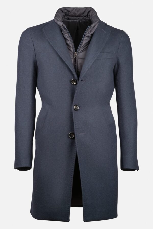 CAPPOTTO AOSTA IN LANA SPINATO CON PETTORINA ESTRAIBILE