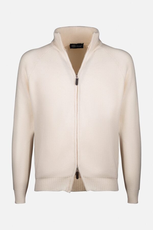 GIUBBOTTO MAGLIA ZIP MEGEVE LAVORAZIONE NIDO D'APE