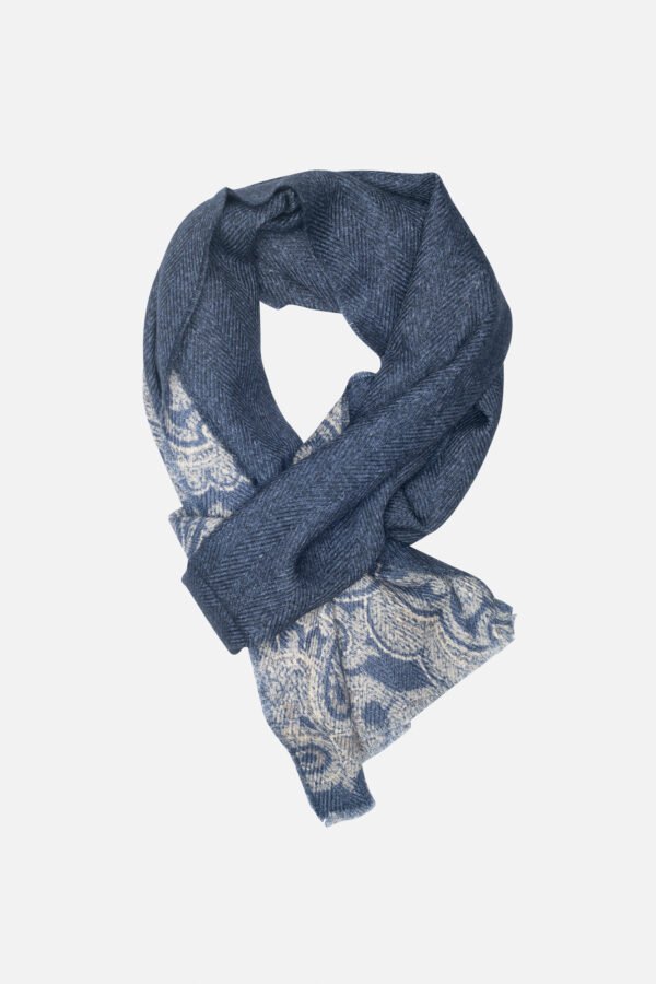 SCIARPA  STAMPATA IN FOULARD DI LANA MADE IN ITALY - immagine 3