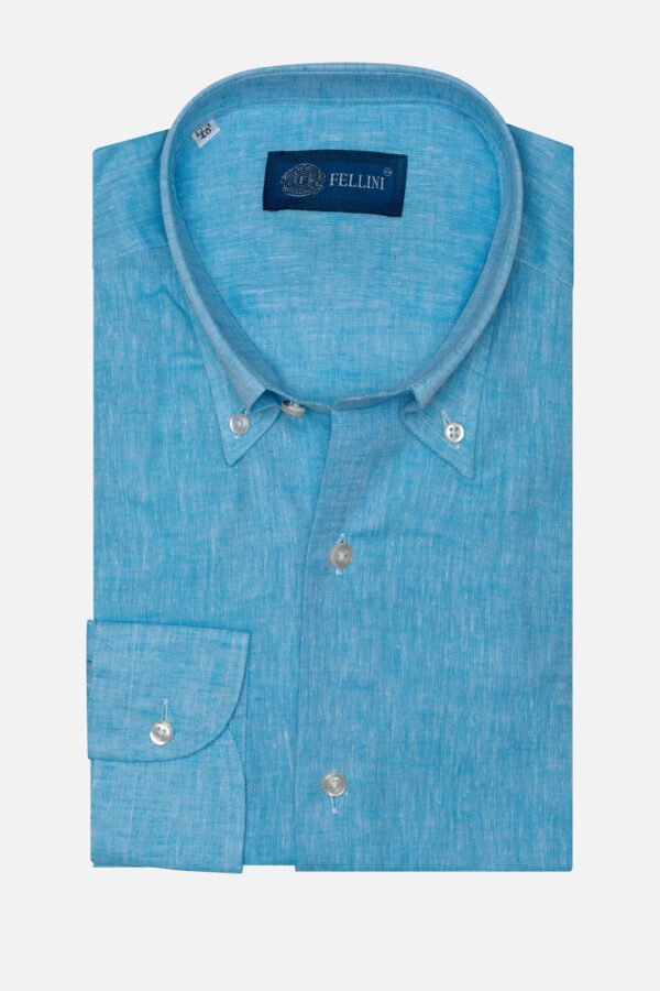 CAMICIA MOD BOTTON DOWN RAVENNA IN LINO E COTONE MADE IN ITALY
