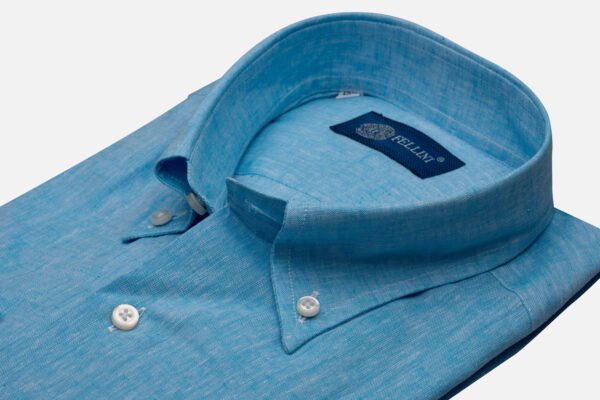 CAMICIA MOD BOTTON DOWN RAVENNA IN LINO E COTONE MADE IN ITALY - immagine 2