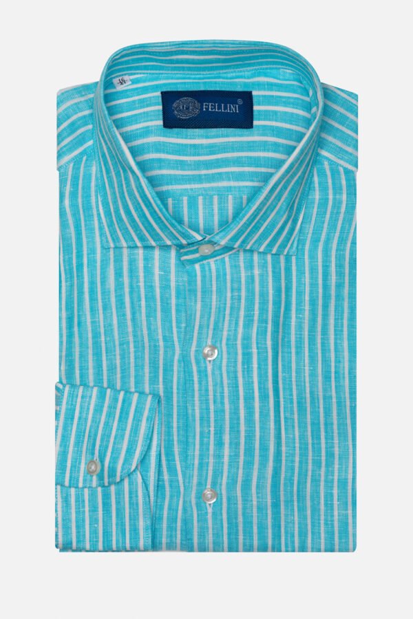 CAMICIA MOD MILANO IN PURO A RIGHE MADE IN ITALY