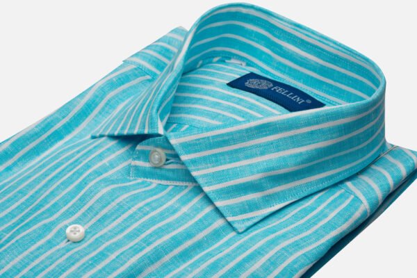 CAMICIA MOD MILANO IN PURO A RIGHE MADE IN ITALY - immagine 2
