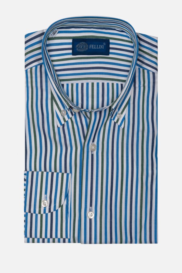 CAMICIA MOD BOTTON DOWN PORTOFINO IN COTONE A RIGHE BICOLORI