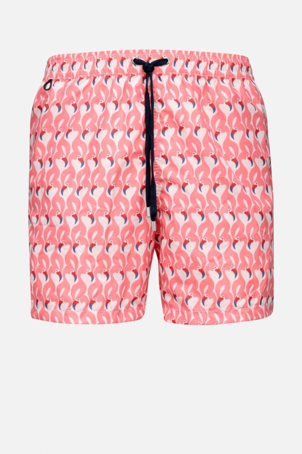 COSTUME MOD SAINT TROPEZ IN COTONE NYLON STAMPA FLAMINGO